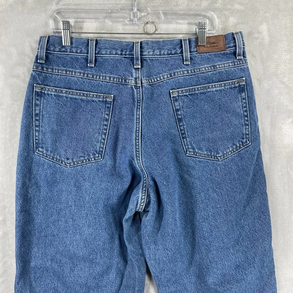L.L. Bean Jeans mens 34x32 Flannel Lined Relaxed Fit Denim Blue Outdoor Workwear